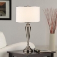 Brushed Nickel Contemporary Table Lamp (Set of 2)
