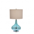 Catalina Blue Glass 3-Way Gourd Table Lamp