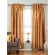 Gingery Gold Rod Pocket Textured Curtain / Drape / Panel - 84
