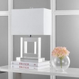 Safavieh Lighting 20.5-inch Town White Shade Square Crystal Table Lamp
