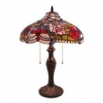 Fabulous English Roses Stained Glass Dual Bulb Table Lamp - Multicolored