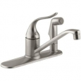 Kohler K-15173-F Single Handle Kitchen Faucet with Side Spray from the Coralais Series