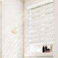 Chicology Free-Stop Cordless Zebra Roller Shade, Striped - Zebra, Sheer or Privacy - West Ivory