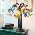 River Of Goods Tiffany-style Multi-colored 21-inch 10 Arm Lily Downlight Table Lamp