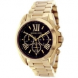 Michael Kors Women's MK5739 'Bradshaw' Goldtone Chronograph Black Dial Watch