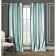 Duck River Solid Faux Silk Grommet Curtain Panel Pair