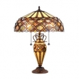 Chloe Tiffany Style Victorian Design 2 + 1-light Dark Bronze Table Lamp