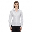 Boardwalk Wrinkle-Free Women's Two-Ply 80'S Cotton Striped                          Tape White 701 Shirt