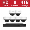 LaView 8 Channel 1080p IP NVR with (6) 1080p Dome Cameras and a 4TB HDD
