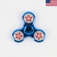Hand Fidget Spinner - USA Stock - Red Stars - Stress and Anxiety Reliever - Blue