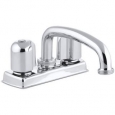 Kohler K-11935-U Trend laundry tray faucet with threaded swing spout and metal blade handles