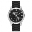 Coach Women's Black and Silver-tone Silicone Stainless Steel Fashion Watch
