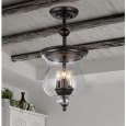Madigan 3-light Clear Glass 10-inch Antique Pendant Lamp