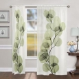 Laural Home X-Ray Leaf 84 Inch Sheer Curtain Panel