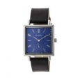 Simplify 5000 Leather Band Watch Black Leather/Silver/Blue