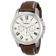 Fossil Men's FS4735 Grant Chronograph Leather Watch