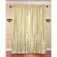 Cream Ring Top Sheer Sari Curtain / Drape / Panel - Piece