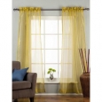 Handmade Olive Gold 43 x 84 Sheer Rod Pocket Curtain Drape Panel (India)