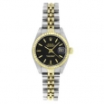 Pre-Owned Rolex Women's 6917 Datejust Two-tone Black DIal Stick Watch