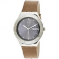 Swatch Men's Pain D'Epices YGS778 Silver Leather Swiss Quartz Fashion Watch