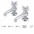 Water Creation Vintage Classic Basin Cocks Lavatory Faucet in Chrome Finish
