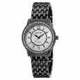 August Steiner Women's Swiss-Quartz Dazzling Diamond Black Bracelet Watch