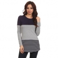 Moa Collection Women's Colorblock Top with Stripes