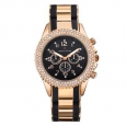 Timothy Stone Women's Amber Bicolor Rose Gold-Tone/Black Watch