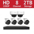 LaView 8 Channel 1080p IP NVR with (4) 1080p Bullet Cameras and (2) 1080p Dome Cameras and a 2TB HDD