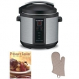 Cuisinart CPC-600 1000W 6qt. Pressure Cooker + The Pressure Cooker Gourmet + Oven Mitt (Refurbished)