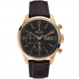 Bulova Men's 64C106 Leather Brown 'Gemini' Swiss Automatic Casual Watch
