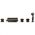 Oil Rubbed Bronze 5-piece Waterfall Bathroom Tub Shower Faucet Set