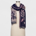 Women's Floral Jacquard Scarf - A New Day Navy (Blue) One Size