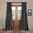 Exclusive Fabrics Solid Faux Silk Taffeta Graphite Curtain Panel