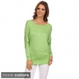 MOA Collection Women's Solid Color Dolman Sleeve Scoop Top