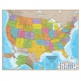 Hemispheres 38 Inch Blue Ocean Series US Wall Map