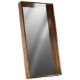 Rectangular Wall Mirror with Protruding Frame- Large- Brown