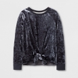 Girls' Velvet Pullover - art class Iron Gray XL