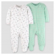 Baby Girls' 2pk Sleep N' Play - Just One You Made by Carter's Mint/Off-White 9