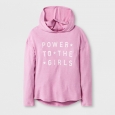Girls' Power To The Girls Graphic Hooded Sweatshirt - Lilac M, Purple
