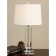 Crystal Column Chrome Finish Table Lamp