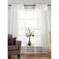 White Rod Pocket w/ attached Valance Sheer Tissue Curtain/Drape/Panel-84