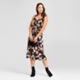 Women's Floral Satin Slip Dress - A Day Black Xs