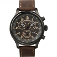 Timex Men's T49905 Expedition Rugged Field Chronograph Brown Leather Strap Watch