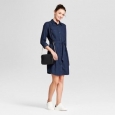 Women's Denim Shirt Dress - A Day&153; Dark Blue Xl