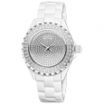 Akribos XXIV Women's Dazzling Ceramic Swiss Quartz White Watch
