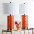 Safavieh Lighting 26-inch Orange Roxanne Table Lamp (Set of 2)