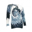 Juniors Tie Dye Long Sleeve Shirt Women's Crew Neck Tee