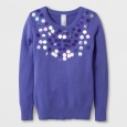 Girls' Pullover Long Sleeve Sweater - Cat & Jack Purple XL