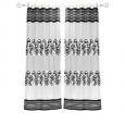 White Black Ring Top Tissue Curtain Panel Drape -Piece